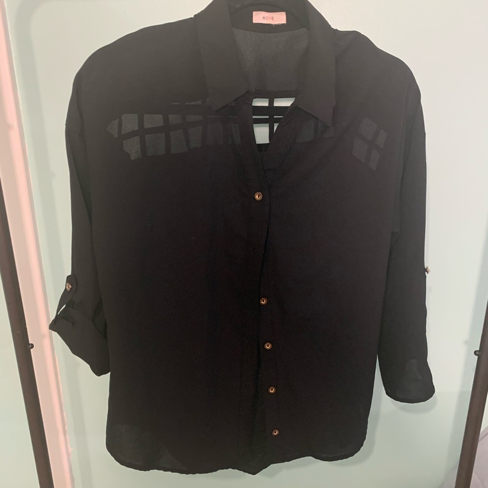 Black button up blouse